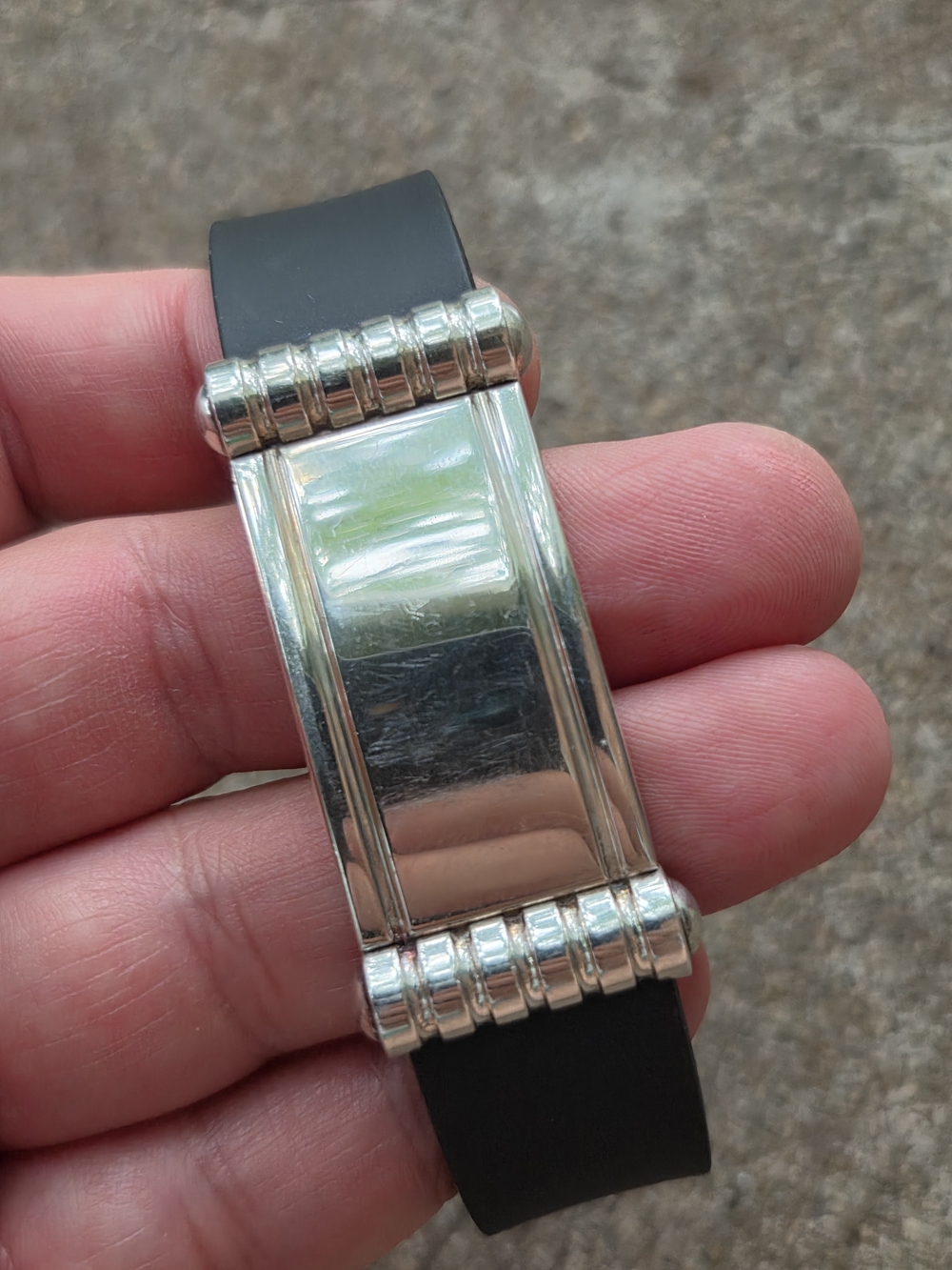 Tiffany & Co. Silver and Black Rubber Bracelet